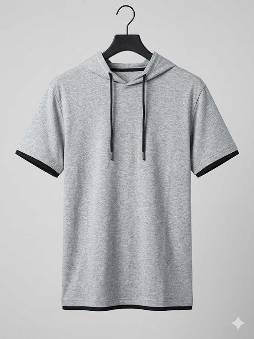 ZESTAW 2 SZT: Modny T-shirt z kapturem  rozmiar m  + Granatowy Basicrozmiar L