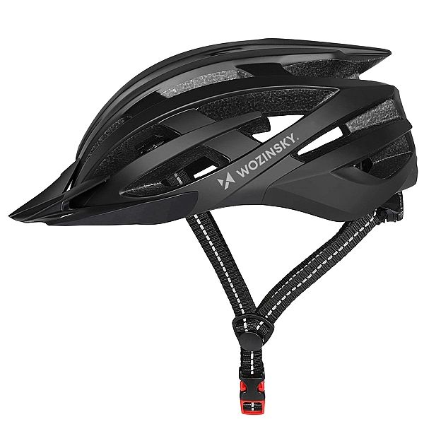 Kask rowerowy MTB Wozinsky z tylną lampką USB L - czarny