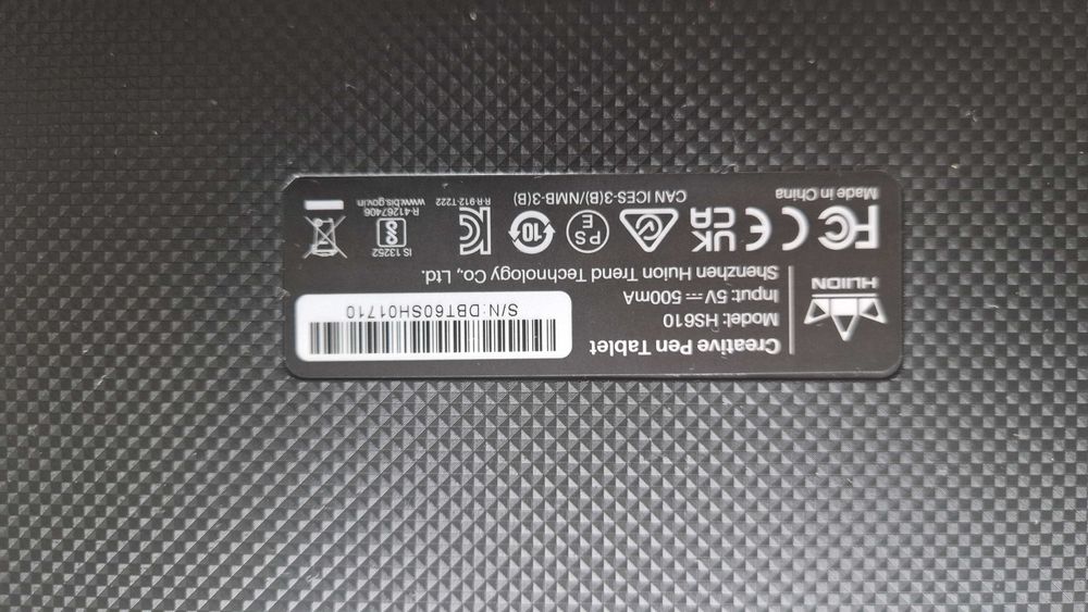Tablet graficzny Huion HS610 Czarny