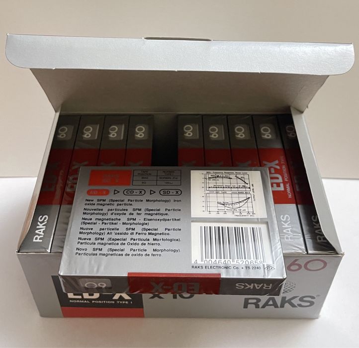 Kaseta magnetofonowa audio RAKS ED-X 60 x 10 sztuk nowe folia