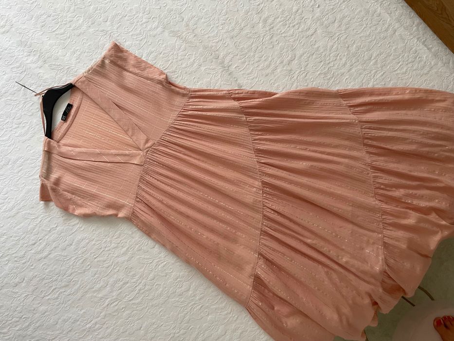 Vestido rosa comprido