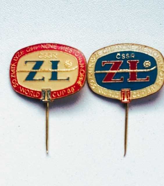 Zestaw 2 x Przypinka odznaka  Czechosłowacja World Cup 1988