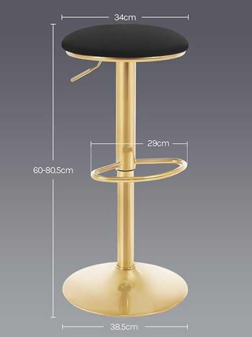 WOLTU Stolek barowy 2 szt czarno zloty