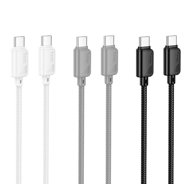 Kabel USB C do USB C Hoco 3A 60W 1 m X113 biały