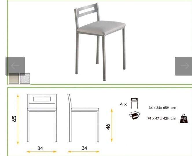2 hokery krzesła srebrne siedzisko ekoskóra
