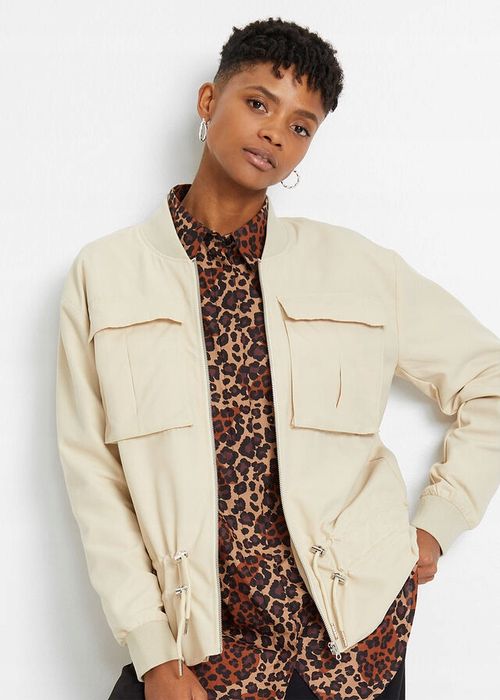 B.P.C krótka kurtka przejściowa beżowa r.48