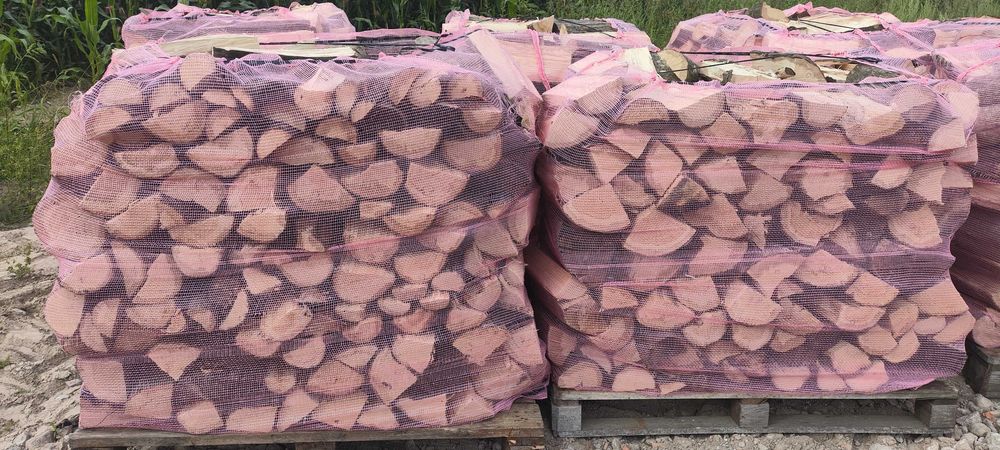 Drewno opałowe kominkowe Brzoza Dąb Grab Układane Paleta WINDA HDS