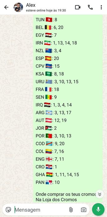 Troco cromos mundial 2026
