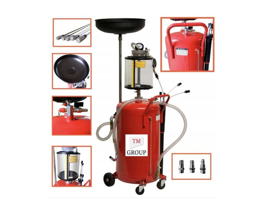 Wysysarka do Oleju Zlewarka Odsysarka Pneumatyczna 80L + 6 sond