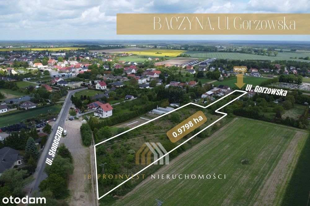Działka inwestycyjna kameralne osiedle,Baczyna ul. Słoneczna/Gorzowska - Widok 2