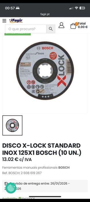 Disco corte Bosch Inox