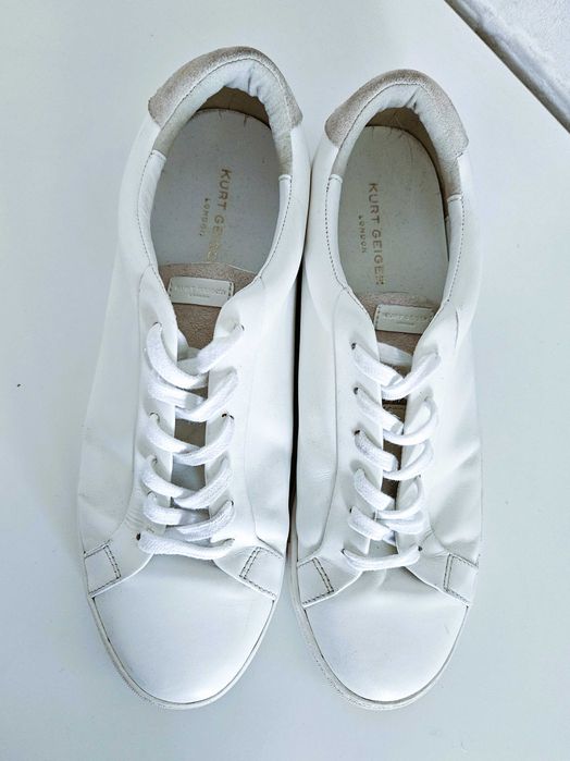 Skórzane białe sneakersy Kurt Geiger