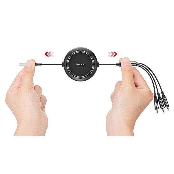Baseus Golden Loop rozwijany kabel 3w1 USB - micro USB / Lightning / U
