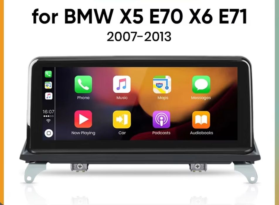 Rádio 10,25" android 4/64GB BMW x5 x6 e70 e71 CARPLAY 8Core GPS 4G