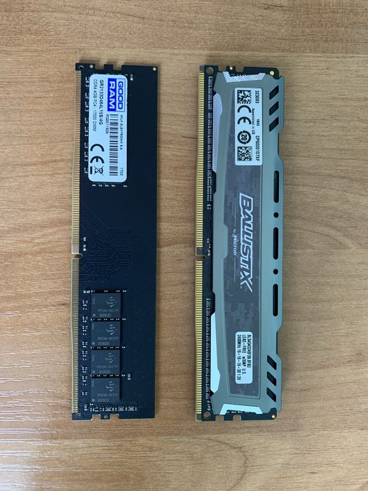 Оперативна пам’ять DDR4 8 ГБ (2×4 ГБ) Ballistix + GoodRAM