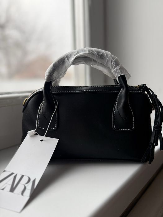 Сумка zara, зара, чорна, тренд кросбоді