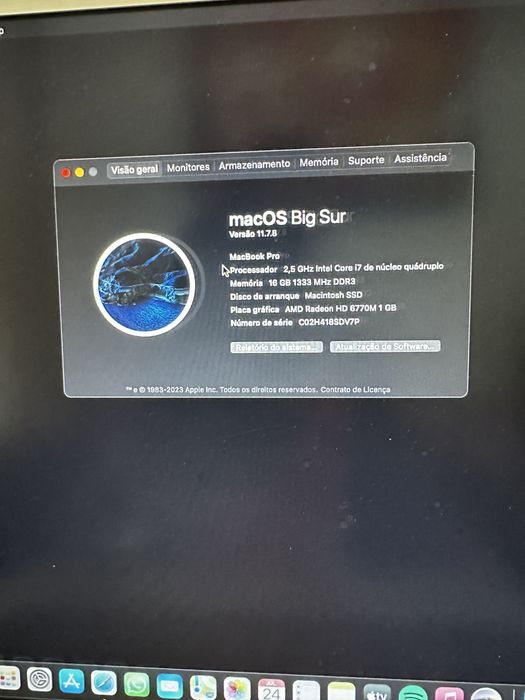 MacBook Pro 15 ‘’ i7 2.5Ghz 16Gb RAM 500GB SSD 2012