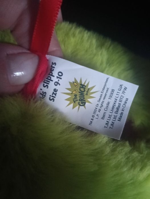 Pantofle dziecięce Grinch nowe bez metki