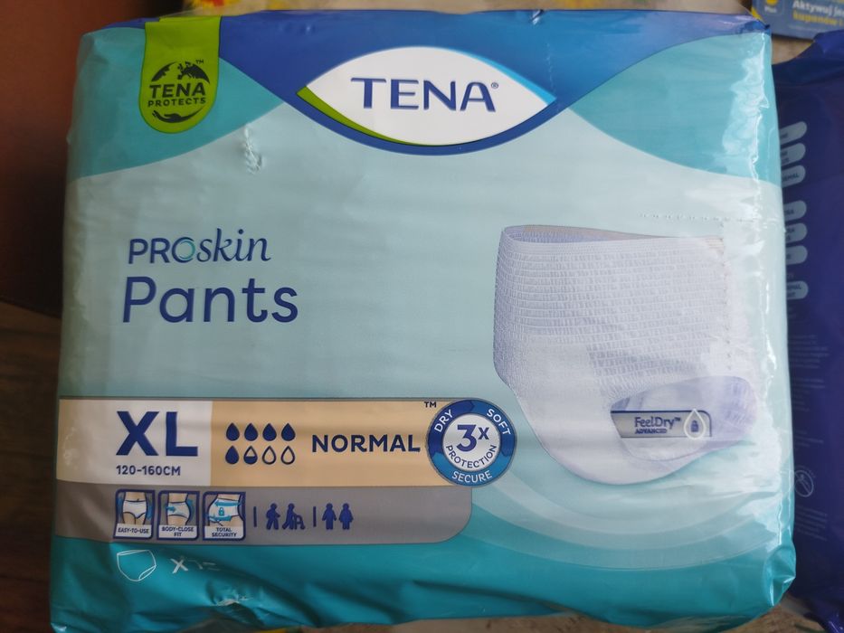 Pieluchomajtki TENA xl, SENI xl, L, podpaski tena