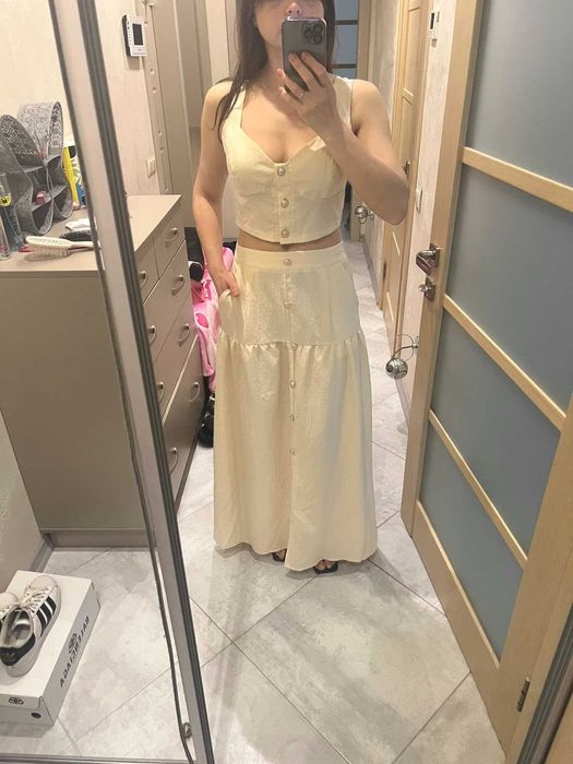 Шикарный летний костюм топ+ юбка макси shein s