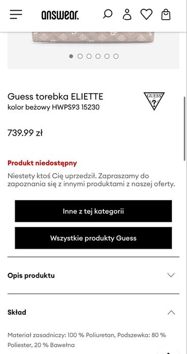 Torebka Guess nowa bez metki