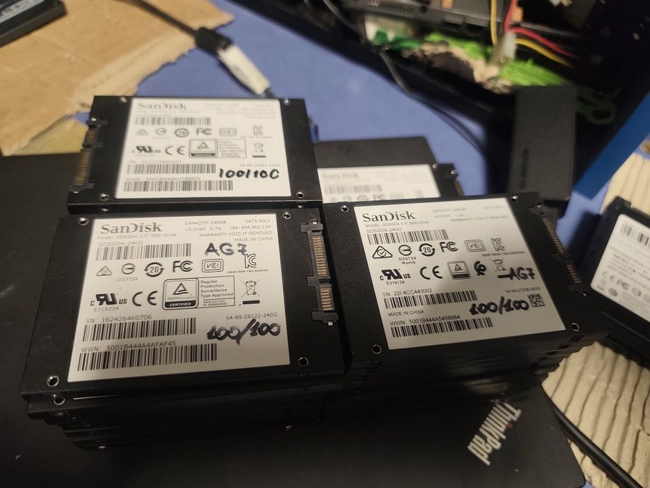 1400ГРН SSD-диски SanDisk 240GB 2,5" SATA3 SDSSDA-240G 100% ЗД / 100% ШВ 32Шт.