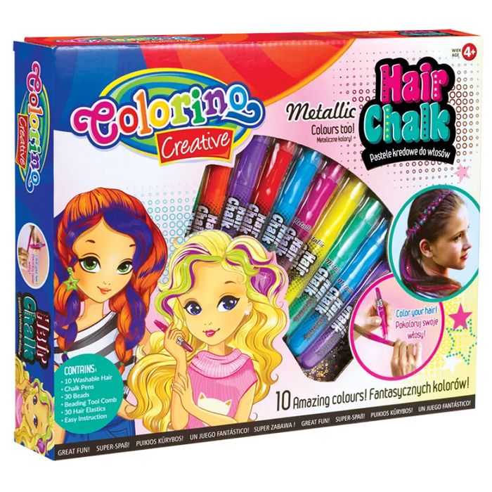 Colorino Kids. Pastele kredowe do włosów, 10 sztuk. Nowy Produkt