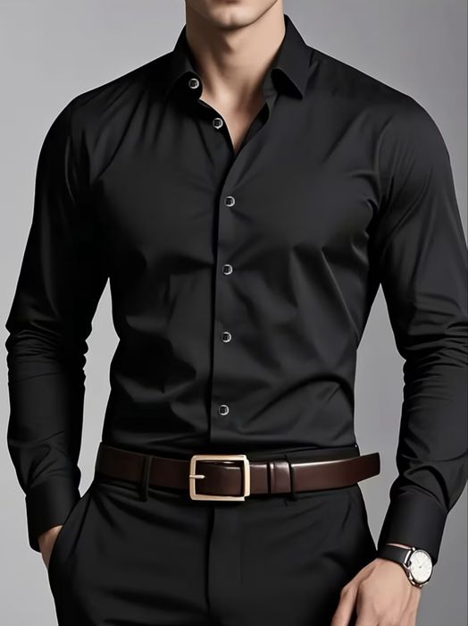 Чоловіча елегантна чорна сорочка