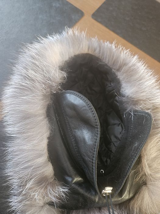 Czapka- skóra i lis naturalny