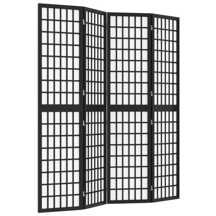 vidaXL Składany parawan 4-panelowy, styl japoński, 160x170 cm, czarny