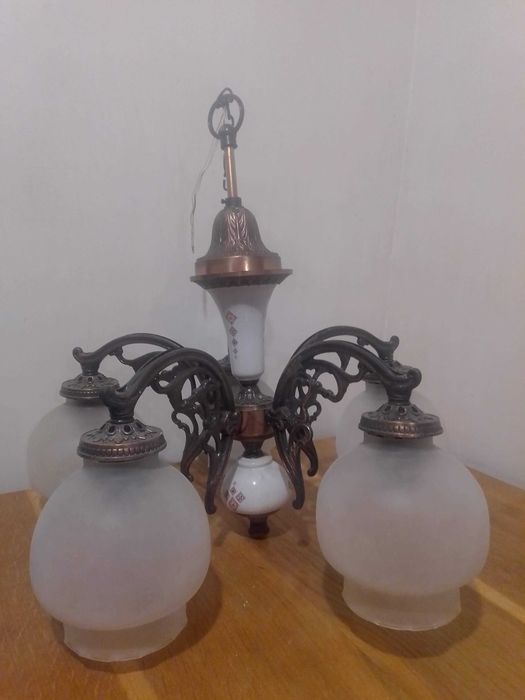 Люстра потолочна винтаж СССР робоча на 5 плафонів