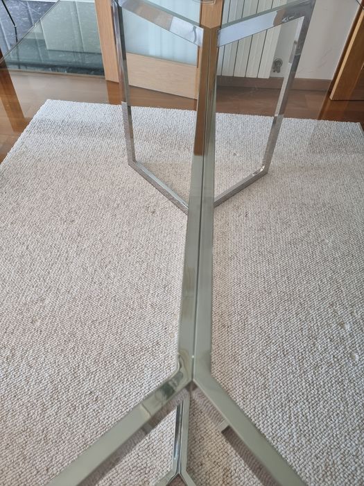 Mesa jantar vidro e inox