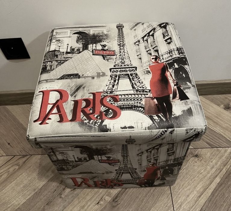 Pufa / schowek 2 w1 , Paris skora ekologiczna