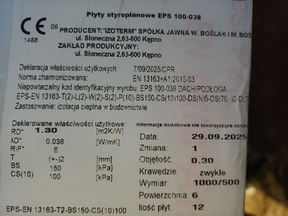 Styropian podłogowy EPS 100