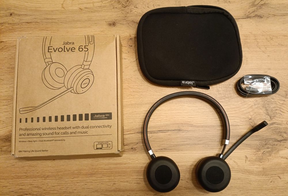 Słuchawki Jabra Evolve 65 SE MS Stereo + Adapter Link 380. Nowe osłony