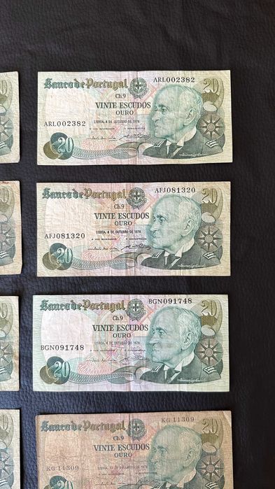 Lote 12 Notas - 20 Escudos (1978)