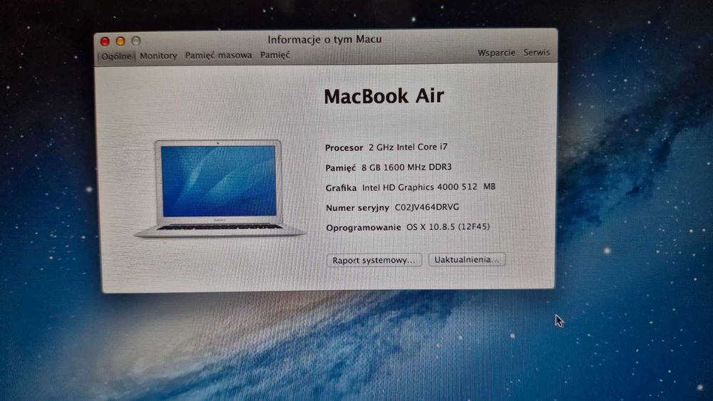 Apple MacBook Air 13" 2012 i7 8GB RAM 250gb + Apple Magic mouse