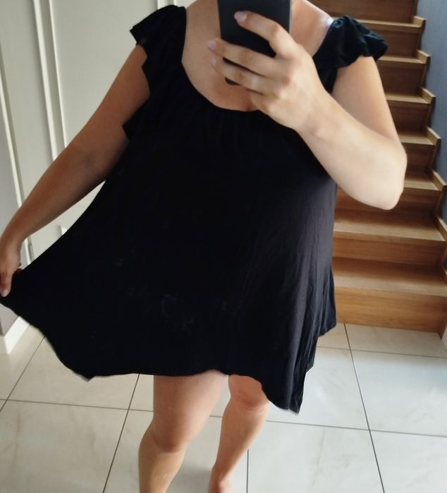 Mega tunika hiszpanka 56 58 czarna 150 biust