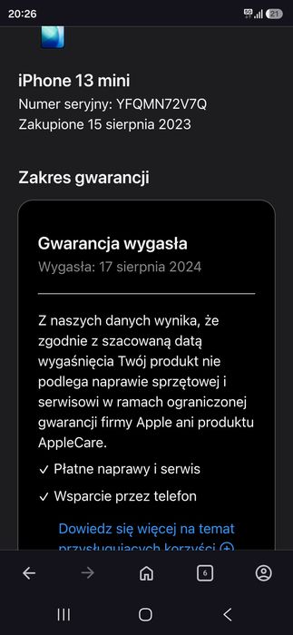 Sprzedam  iphone  13 mini stan idealny