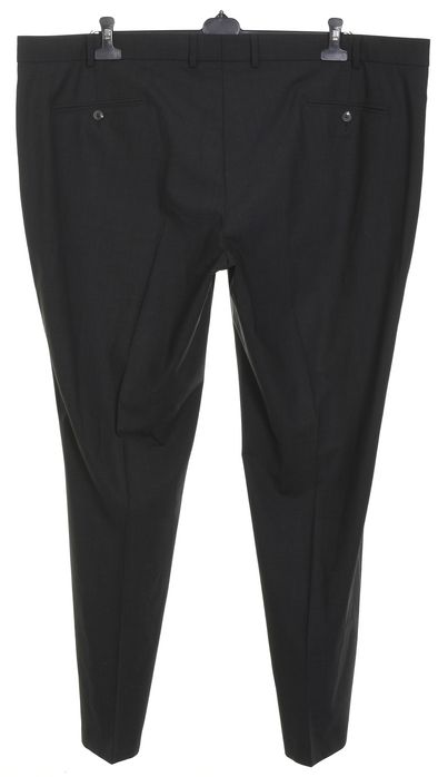 COMFORT STRETCH ciemnoszare spodnie garniturowe 52% wełna strecz r. 64