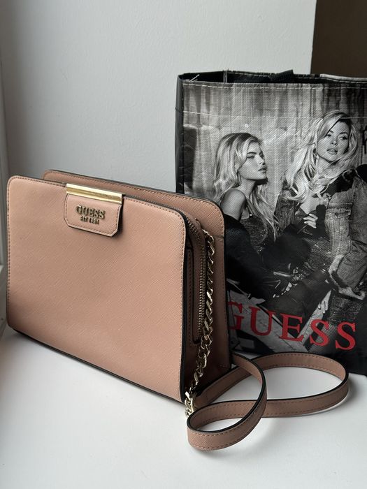 Сумка Guess кросбоді бежева оригінал