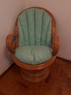 Cadeirão de Bambu Rotativo
