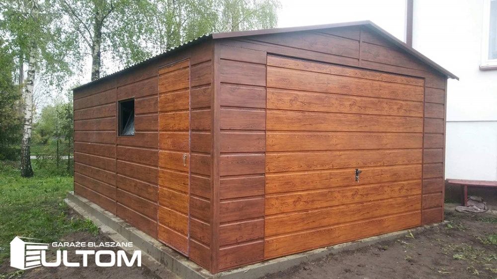 Garaż blaszany 4x6 NOWOŚĆ drewnopodobny PROFIL ZAMKNIĘTY