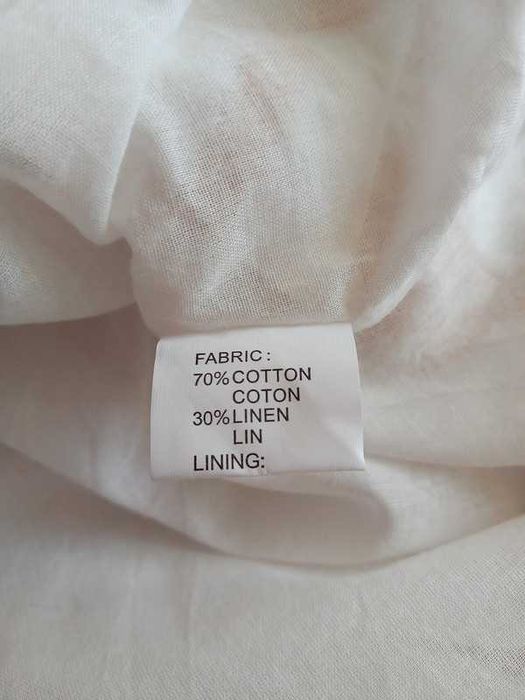 Poheme biała sukienka midi boho hafty S/M