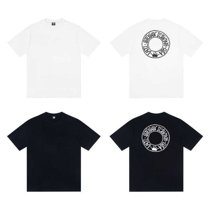 Нова Футболка stussy біла та чорна (XS-XXL)
