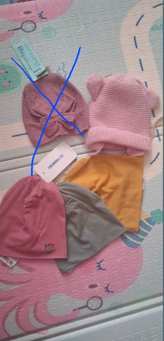 Шапочки 6-18 місяців на всі сезони. шапки дитячі