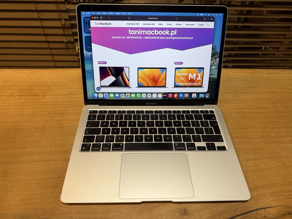 M1 8gb 256gb Laptop Apple MacBook Air 13 A2337 srebrny Fv23