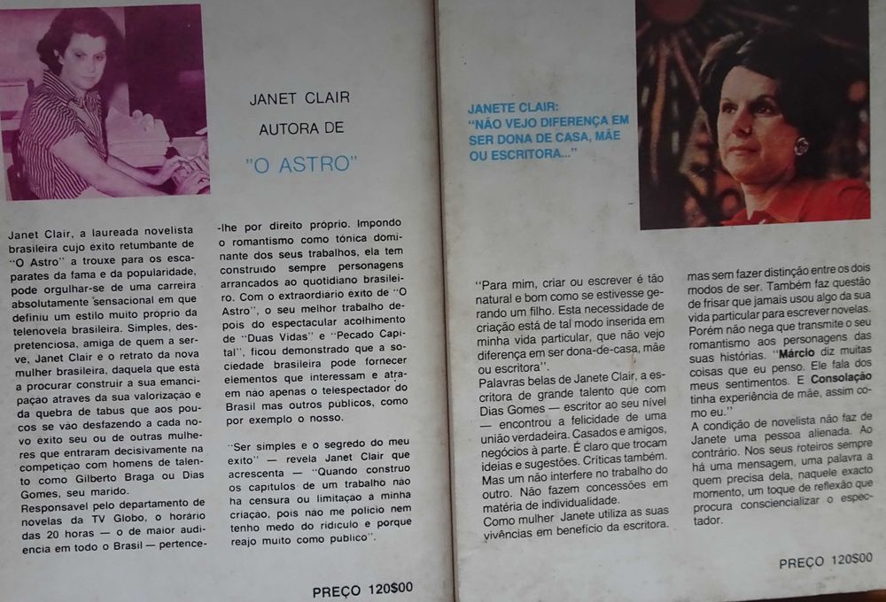 O Astro (Volume I e Volume II) de Janete Clair - 1ª Edição 1978