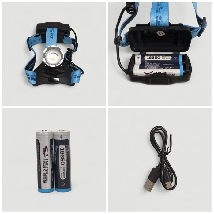 Мощный Налобный фонарик с светодиодом P70 датчик движения, зум