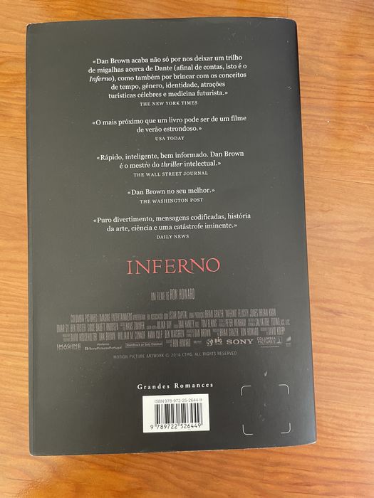 Livro “Inferno” de Dan Brown